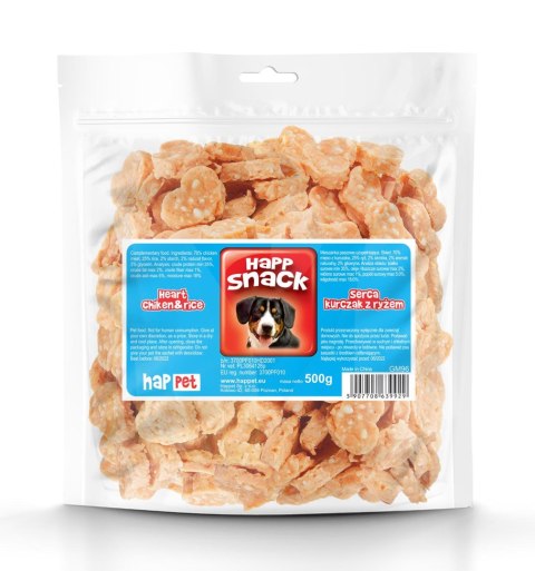 Przysmaki dla psa serca - kurczak z ryżem 4cm Happet Przysmaki dla psa serca - kurczak z ryżem 4cm Happet