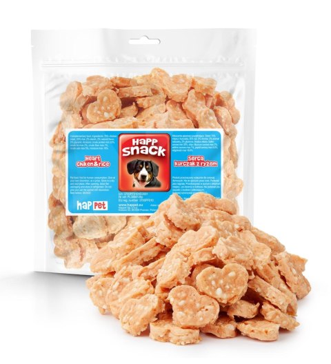 Przysmaki dla psa serca - kurczak z ryżem 4cm Happet Przysmaki dla psa serca - kurczak z ryżem 4cm Happet