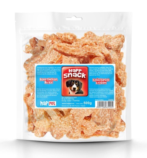 Przysmaki dla psa kości - kurczak z ryżem 9cm Happet Przysmaki dla psa kości - kurczak z ryżem 9cm Happet
