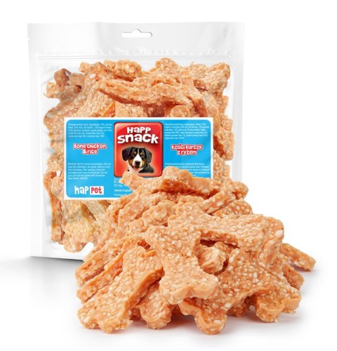 Przysmaki dla psa kości - kurczak z ryżem 9cm Happet Przysmaki dla psa kości - kurczak z ryżem 9cm Happet
