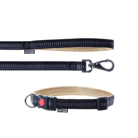 Smycz+obroża Soft Style Happet czarna L 2.0 cm Smycz+obroża Soft Style Happet czarna L 2.0 cm