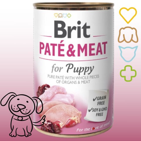 KARMA DLA PSA KURCZAK Z INDYKIEM DLA SZCZENIĄT BRIT PATE & MEAT PUPPY 400 G KARMA DLA PSA KURCZAK Z INDYKIEM DLA SZCZENIĄT BRIT PATE & MEAT PUPPY 400 G