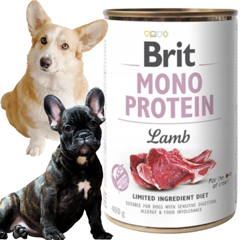 Mokra karma dla psa BRIT MONO PROTEIN LAMB 400G z jagnięciną hipoalergiczna Mokra karma dla psa BRIT MONO PROTEIN LAMB 400G z jagnięciną hipoalergiczna
