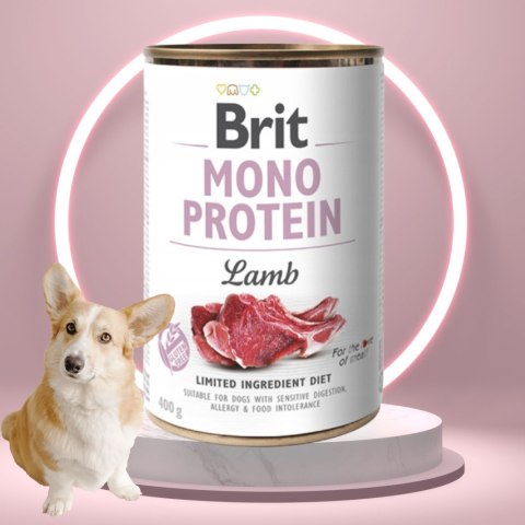 Mokra karma dla psa BRIT MONO PROTEIN LAMB 400G z jagnięciną hipoalergiczna Mokra karma dla psa BRIT MONO PROTEIN LAMB 400G z jagnięciną hipoalergiczna