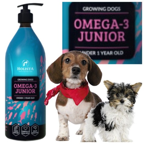 OLEJ DLA PSA HOLISTA OMEGA3 JUNIOR OIL 1000 ML SZCZENIĘ SUPLEMENTY WITAMINY OLEJ DLA PSA HOLISTA OMEGA3 JUNIOR OIL 1000 ML SZCZENIĘ SUPLEMENTY WITAMINY