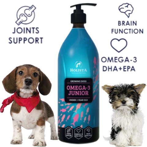 OLEJ DLA PSA HOLISTA OMEGA3 JUNIOR OIL 1000 ML SZCZENIĘ SUPLEMENTY WITAMINY OLEJ DLA PSA HOLISTA OMEGA3 JUNIOR OIL 1000 ML SZCZENIĘ SUPLEMENTY WITAMINY