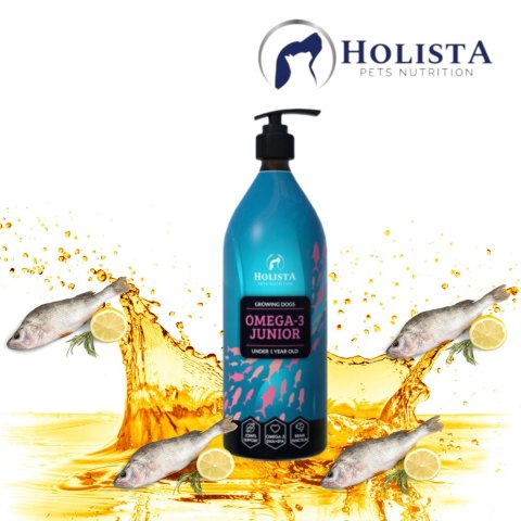 OLEJ DLA PSA HOLISTA OMEGA3 JUNIOR OIL 1000 ML SZCZENIĘ SUPLEMENTY WITAMINY OLEJ DLA PSA HOLISTA OMEGA3 JUNIOR OIL 1000 ML SZCZENIĘ SUPLEMENTY WITAMINY
