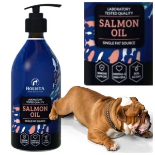 OLEJ DLA PSA HOLISTA SALMON OIL 1000 ML NATURALNE OLEJE SUPLEMENTY WITAMINY
