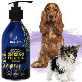 OLEJ OMEGA 3 HOLISTA FISH OIL100 ML DLA PSA I KOTA NATURALNE OLEJE Z RYB