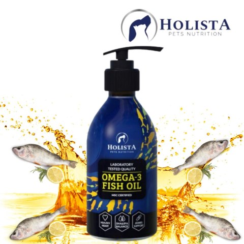 OLEJ OMEGA 3 HOLISTA FISH OIL100 ML DLA PSA I KOTA NATURALNE OLEJE Z RYB