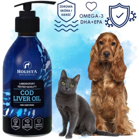 OLEJ Z DORSZA HOLISTA COD LIVER OIL 250 ML NATURALNE OLEJE DLA PSA I KOTA OLEJ Z DORSZA HOLISTA COD LIVER OIL 250 ML NATURALNE OLEJE DLA PSA I KOTA