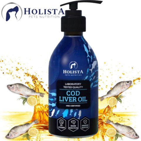 OLEJ Z DORSZA HOLISTA COD LIVER OIL 250 ML NATURALNE OLEJE DLA PSA I KOTA OLEJ Z DORSZA HOLISTA COD LIVER OIL 250 ML NATURALNE OLEJE DLA PSA I KOTA