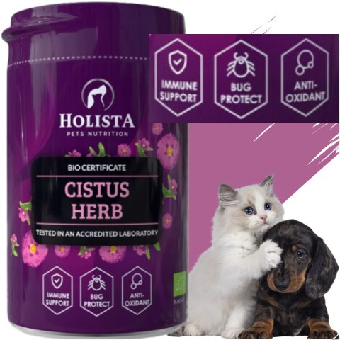 WITAMINY DLA PSA I KOTA HOLISTA BIO CISTUS HERB 100 G CZYSTEK NA KLESZCZE WITAMINY DLA PSA I KOTA HOLISTA BIO CISTUS HERB 100 G CZYSTEK NA KLESZCZE