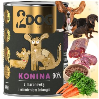 KARMA DLA PSA 2Dog Mokra karma konina z siemieniem 400g HIPOALERGICZNA