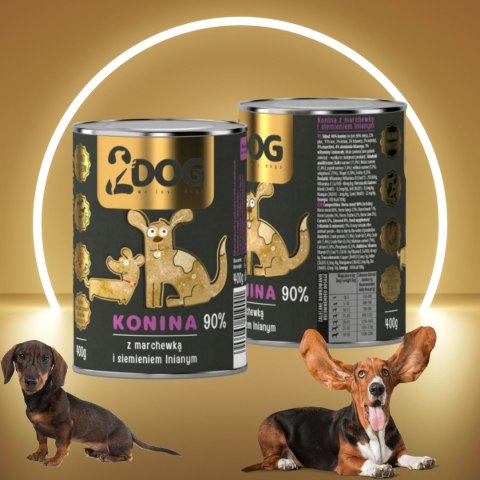 KARMA DLA PSA 2Dog Mokra karma konina z siemieniem 400g HIPOALERGICZNA KARMA DLA PSA 2Dog Mokra karma konina z siemieniem 400g HIPOALERGICZNA