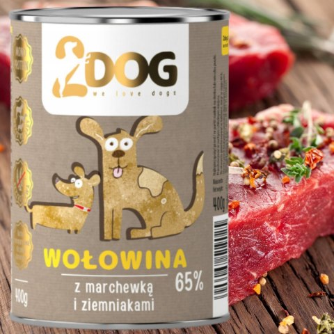 KARMA DLA PSA 2Dog Mokra karma wołowina z warzywami 400g HIPOALERGICZNA KARMA DLA PSA 2Dog Mokra karma wołowina z warzywami 400g HIPOALERGICZNA