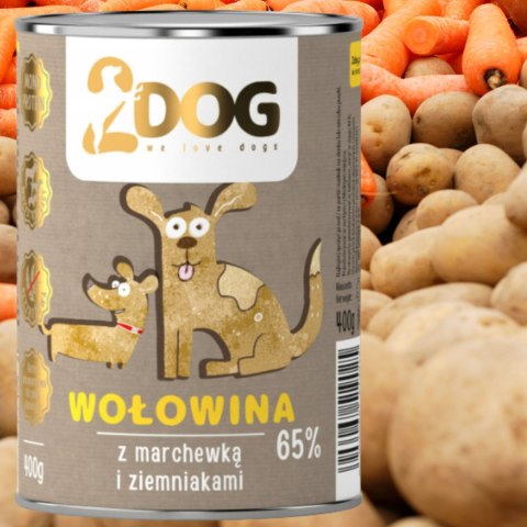 KARMA DLA PSA 2Dog Mokra karma wołowina z warzywami 400g HIPOALERGICZNA KARMA DLA PSA 2Dog Mokra karma wołowina z warzywami 400g HIPOALERGICZNA