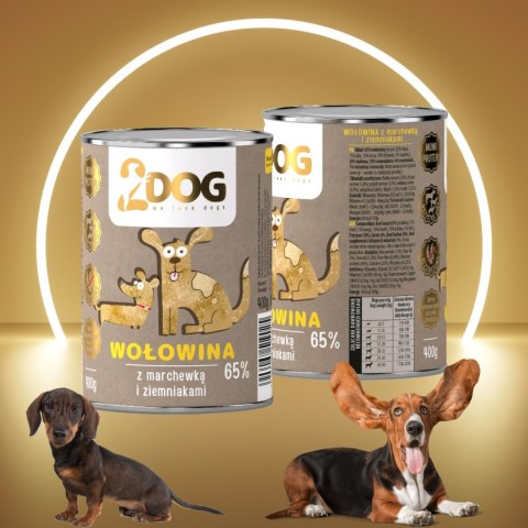 KARMA DLA PSA 2Dog Mokra karma wołowina z warzywami 400g HIPOALERGICZNA KARMA DLA PSA 2Dog Mokra karma wołowina z warzywami 400g HIPOALERGICZNA