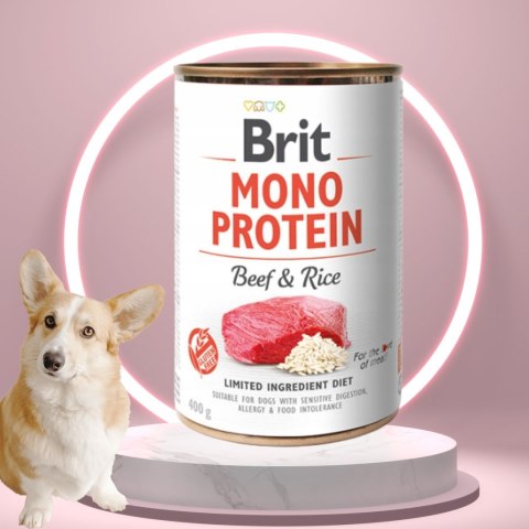 KARMA DLA PSA WOŁOWINA RYŻ BRIT MONO PROTEIN BEEF & RICE 400G BEZGLUTENOWA KARMA DLA PSA WOŁOWINA RYŻ BRIT MONO PROTEIN BEEF & RICE 400G BEZGLUTENOWA