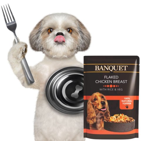 MOKRA KARMA DLA PSA BANQUET PRZYSMAK MACED KURCZAK Z RYŻEM I WARZYWAMI 100G MOKRA KARMA DLA PSA BANQUET PRZYSMAK MACED KURCZAK Z RYŻEM I WARZYWAMI 100G