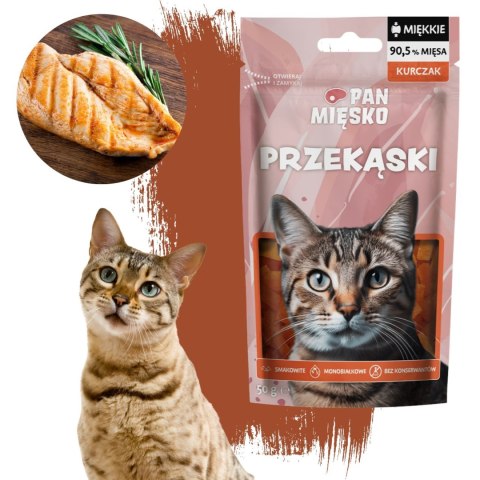 PRZYSMAK DLA KOTA Pan Mięsko Mini Przekąski Kurczak (dorosły) 50g PRZYSMAK DLA KOTA Pan Mięsko Mini Przekąski Kurczak (dorosły) 50g