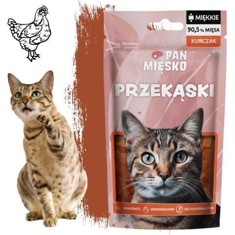 PRZYSMAK DLA KOTA Pan Mięsko Mini Przekąski Kurczak (dorosły) 50g PRZYSMAK DLA KOTA Pan Mięsko Mini Przekąski Kurczak (dorosły) 50g