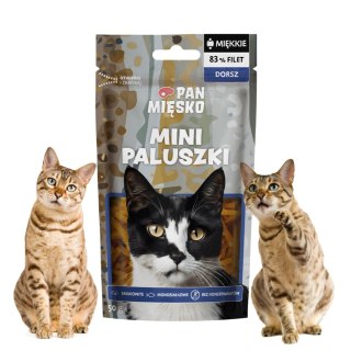 PRZYSMAK DLA KOTA Pan Mięsko Mini paluszki Dorsz (dorosły) 50g FIlety rybne