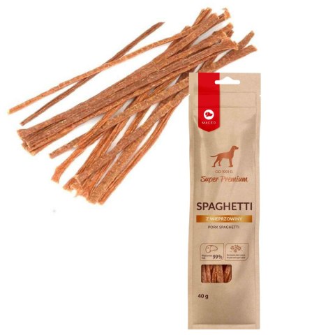 PRZYSMAK DLA PSA SPAGHETTI Z WIEPRZOWINY 40 G MACED ZDROWY SMAKOŁYK PRZYSMAK DLA PSA SPAGHETTI Z WIEPRZOWINY 40 G MACED ZDROWY SMAKOŁYK